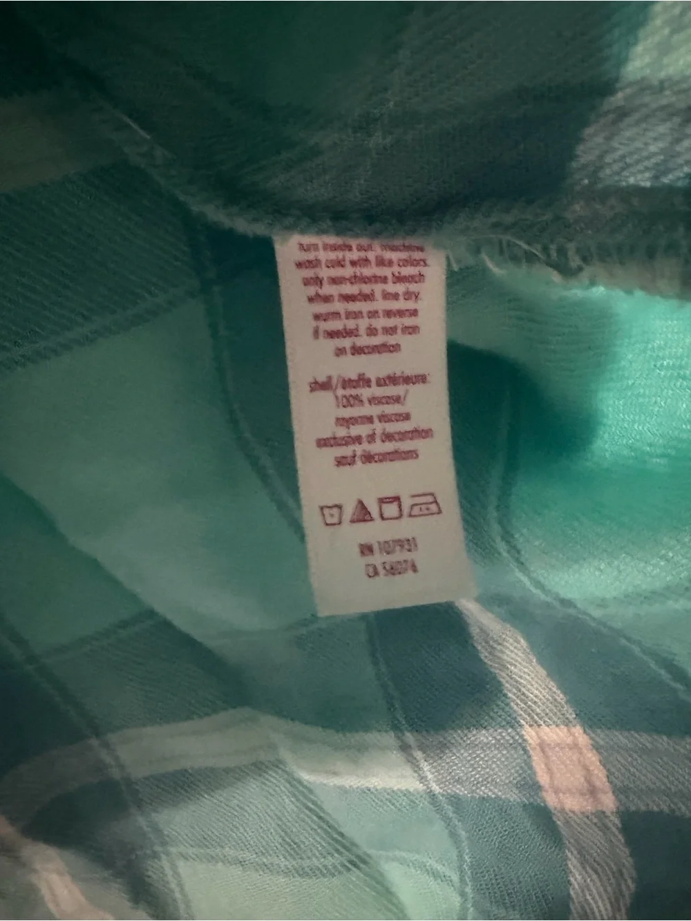 Justice Teal Plaid Button-Down Shirt with Sequin Shoulder Trim